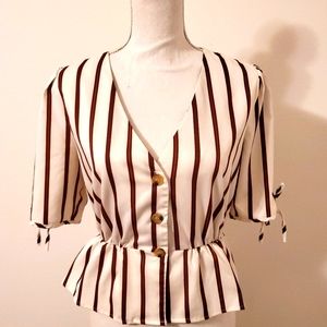 Stripe Peplum Blouse